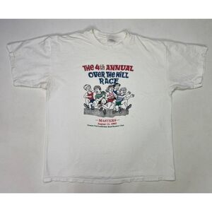VINTAGE Over The Hill Race Road Runner 1995 T-shirt Men XL 90s Single Stitch